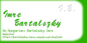 imre bartalszky business card